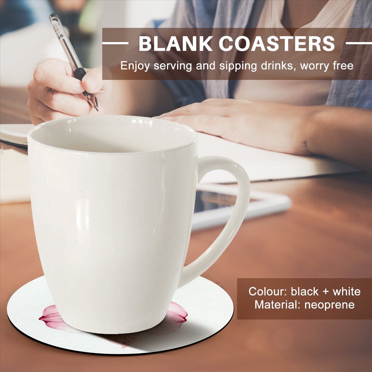 Coaster Sublimation Blank - Sous-verres ronds vierges pour sublimation KSOL,