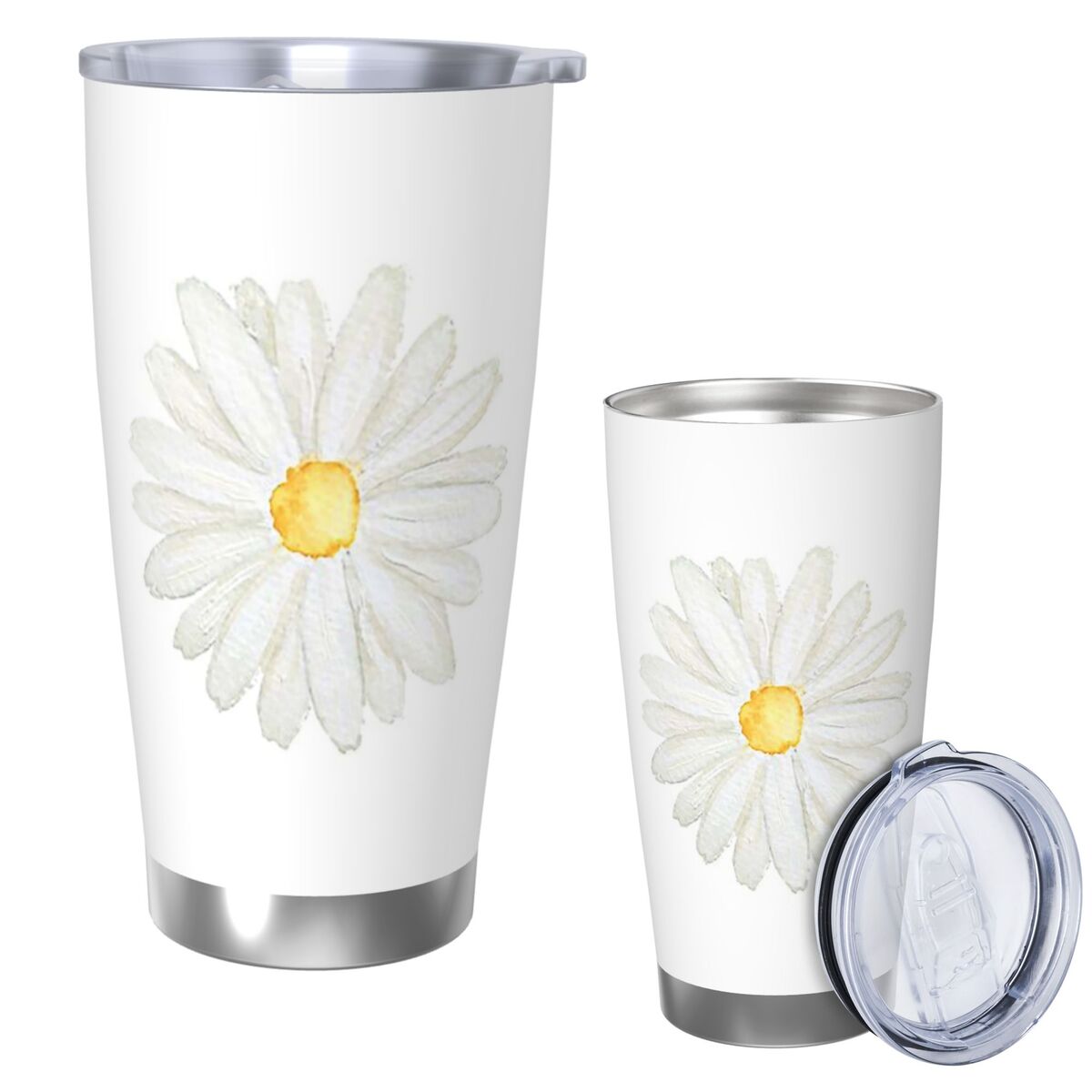 Tumbler 20Oz White - Peint à la main une petite
