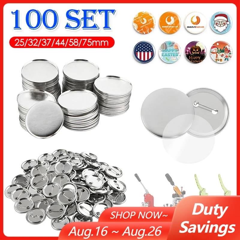 Button Badge Blank - 100 ensemble de boutons à broches