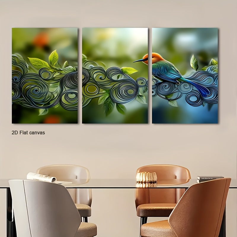 Canvas Wrap Ready - Toile sans cadre 3 pièces, œuvre