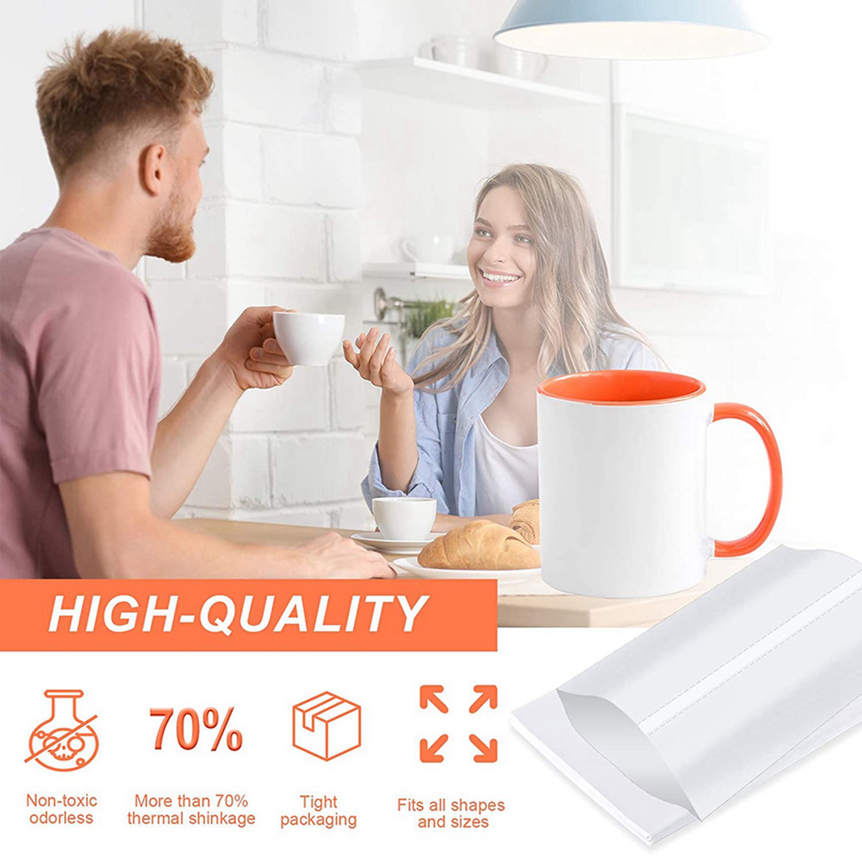 Sublimation Mug White - ABBN-8X12 pouces Manchons thermorétractables pour sublimation,